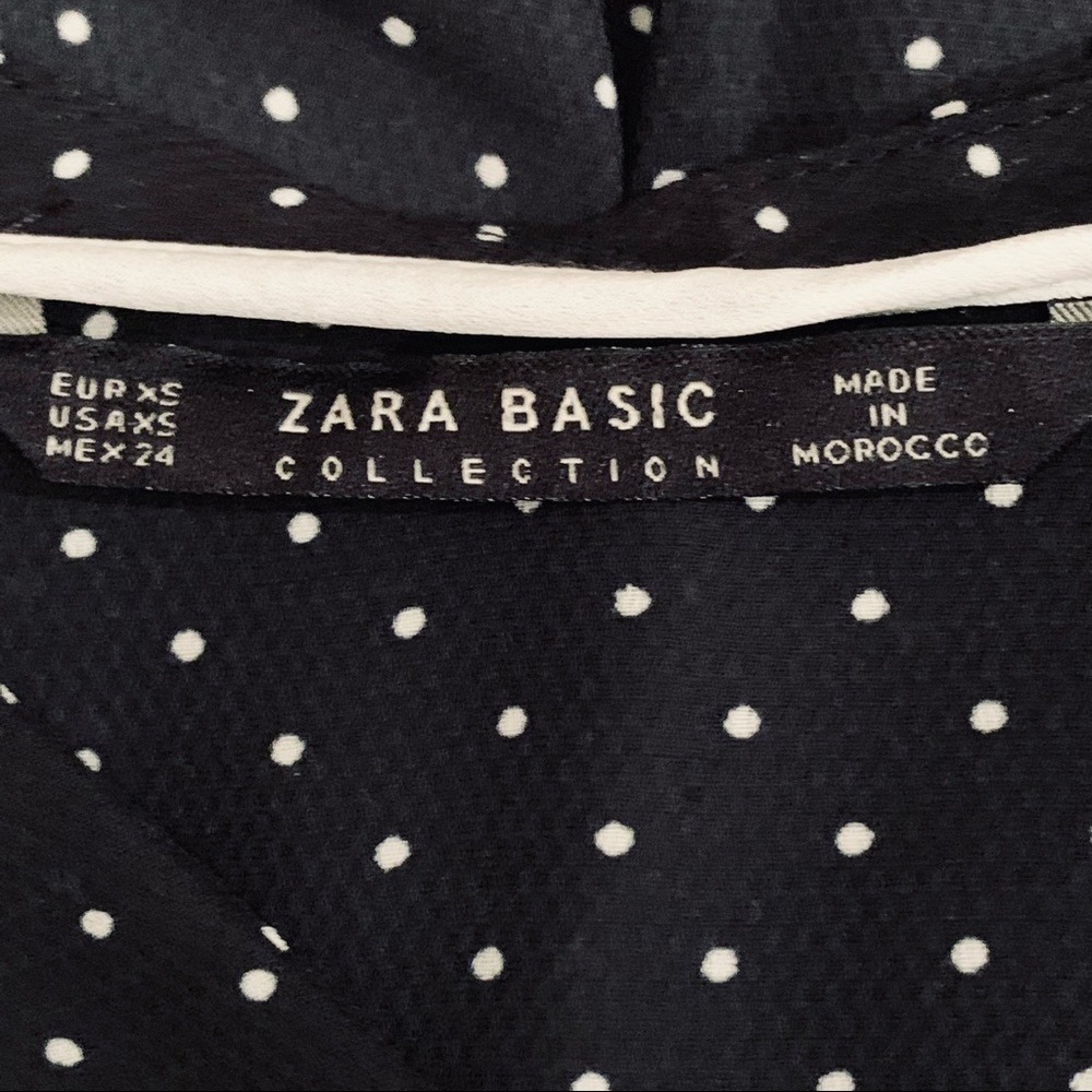 Zara Polka Dot Chiffon Split Back Buttoned High-L… - image 8
